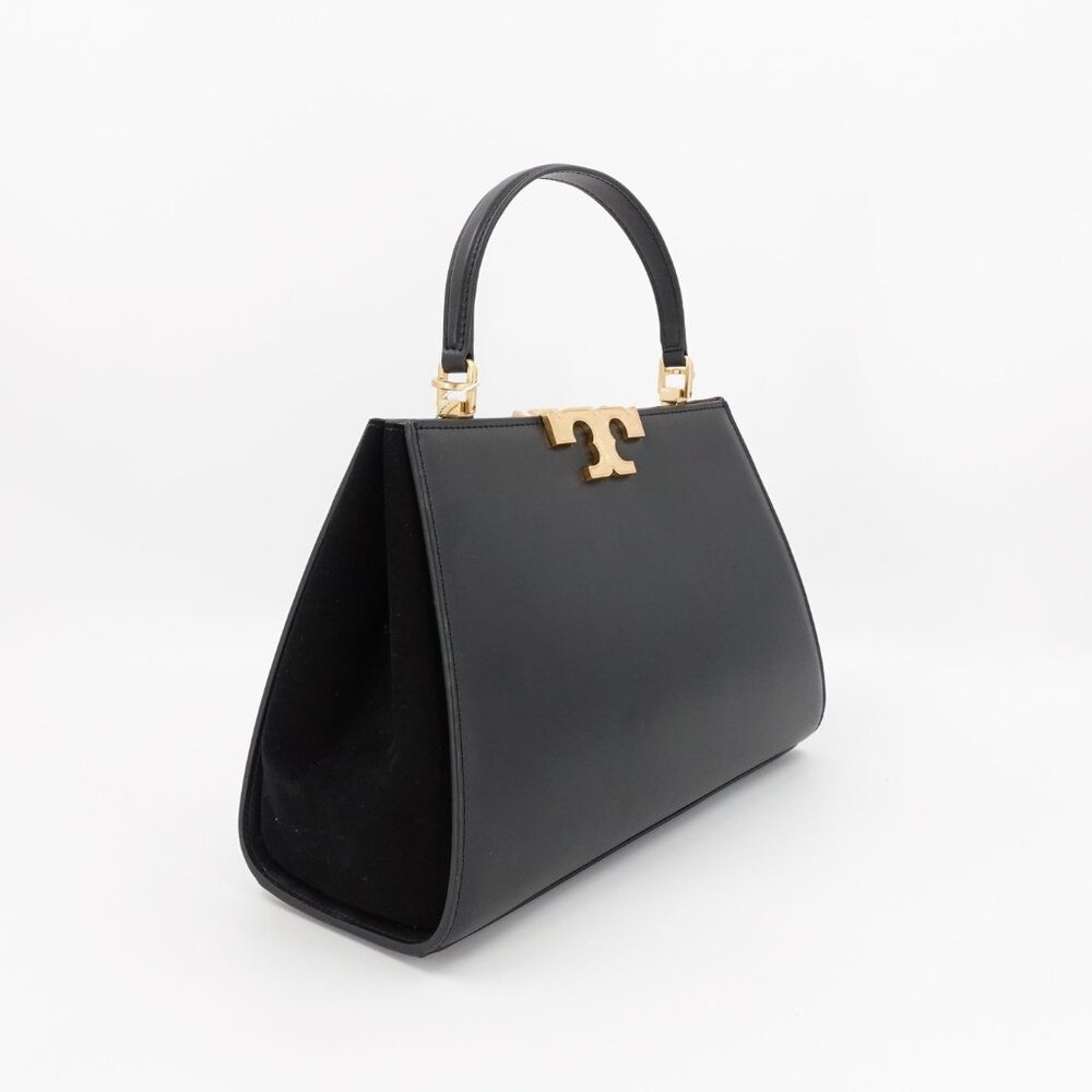 Tory Burch Women's Eleanor Leather Suede Satchel Handbag Black OS - Picture 5 of 12